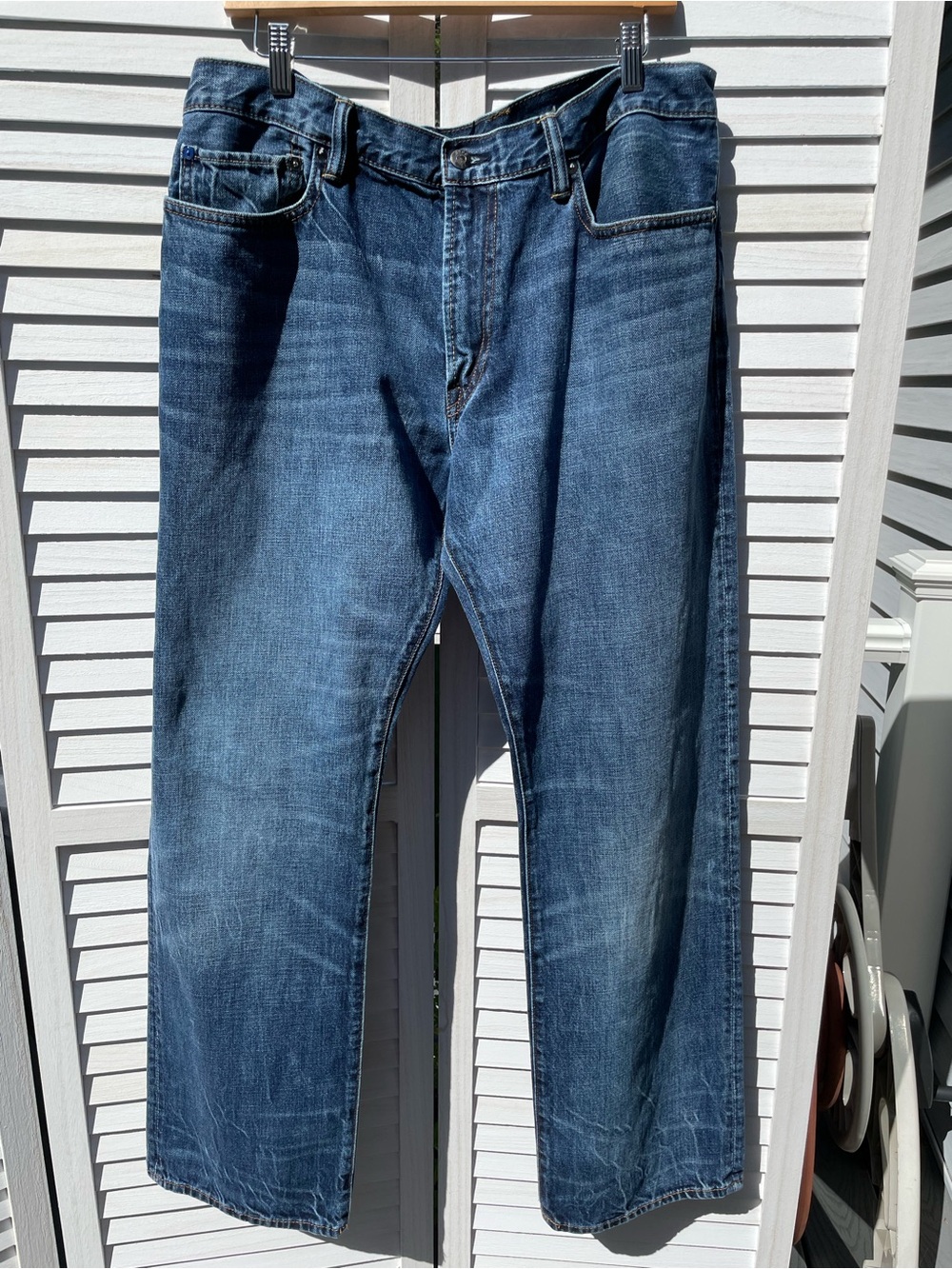 Gap Standard Fit 1969 Jeans Men's 36x32 Blue Vintage Wash Straight Leg Denim
